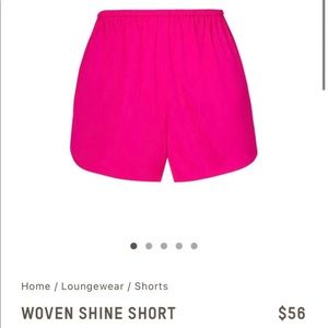 Skims Raspberry Woven Shine Shorts